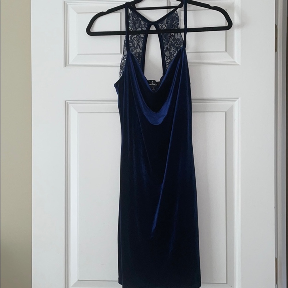 Velvet lace back dress